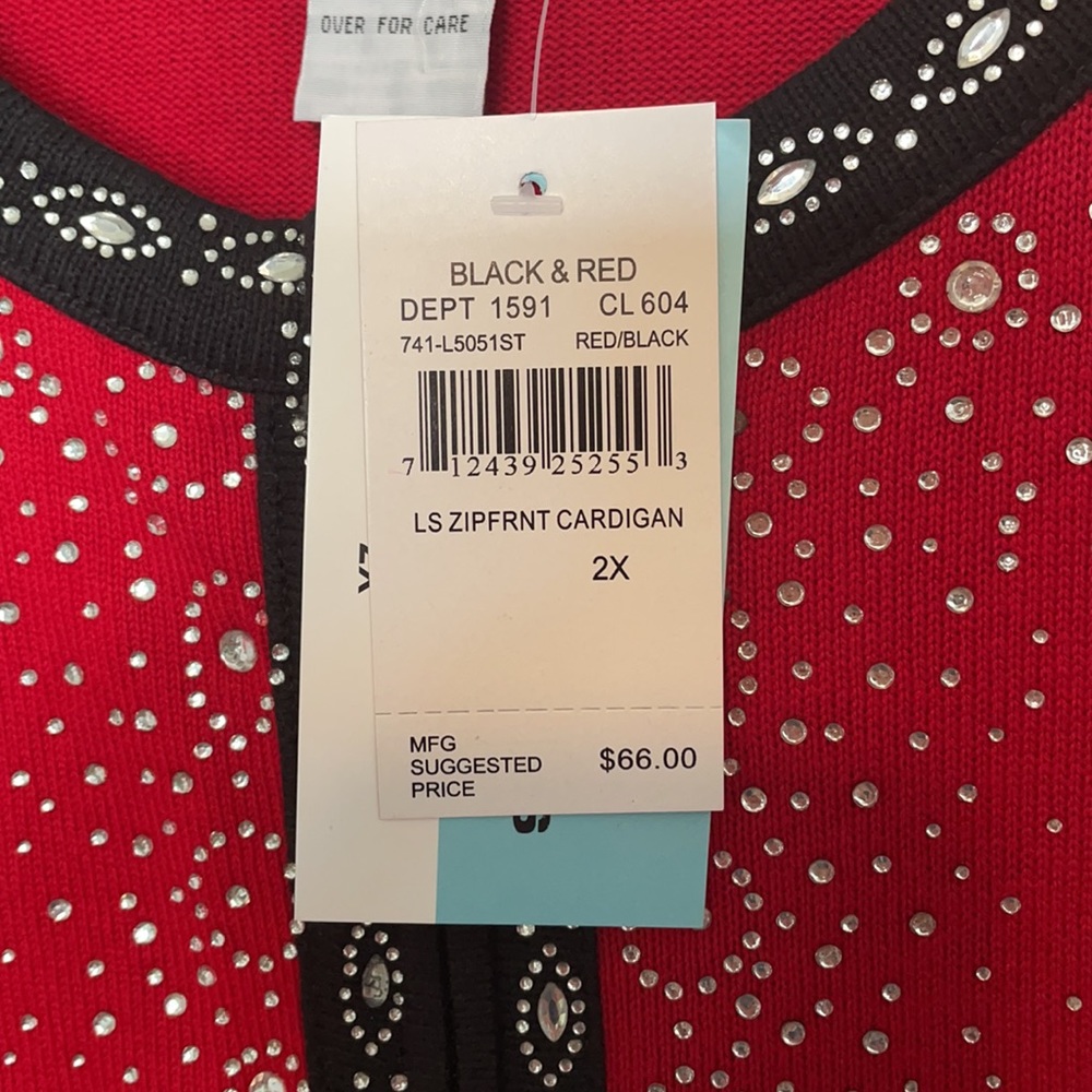 🎄C.D Daniels Embellished zip-front cardigan - Picture 7 of 7
